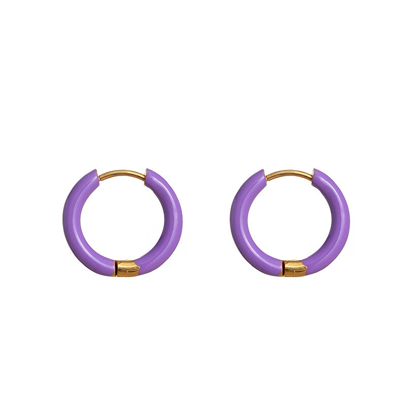 Collier d'huile coloré Clip d'oreille en acier inoxydable