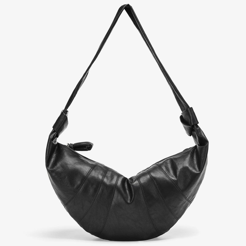 Sac de Dumpling sac de poitrine incliné en cuir pour homme