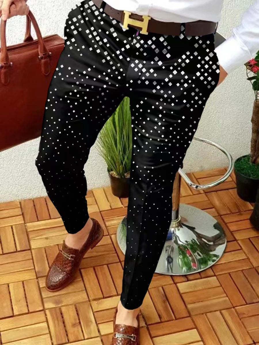 Pantalones con estampado de cuadros de moda para hombre