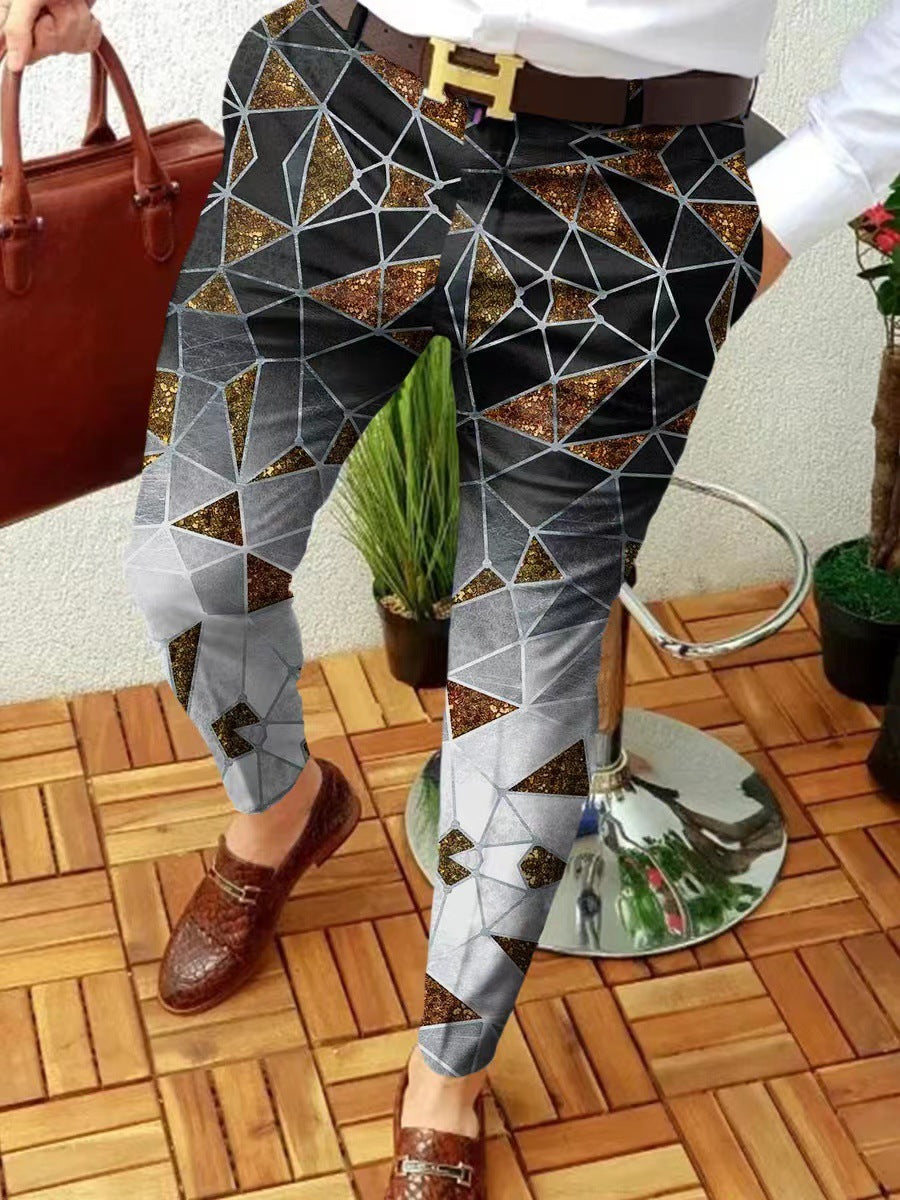 Pantalones con estampado de cuadros de moda para hombre