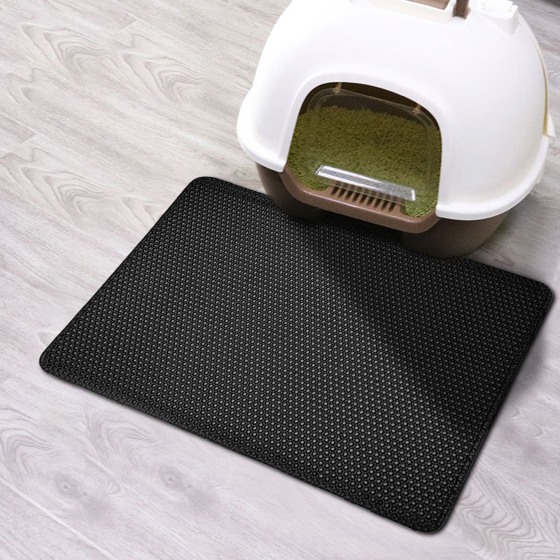 Tapis de litière pour chat de couleur unie double couche EVA