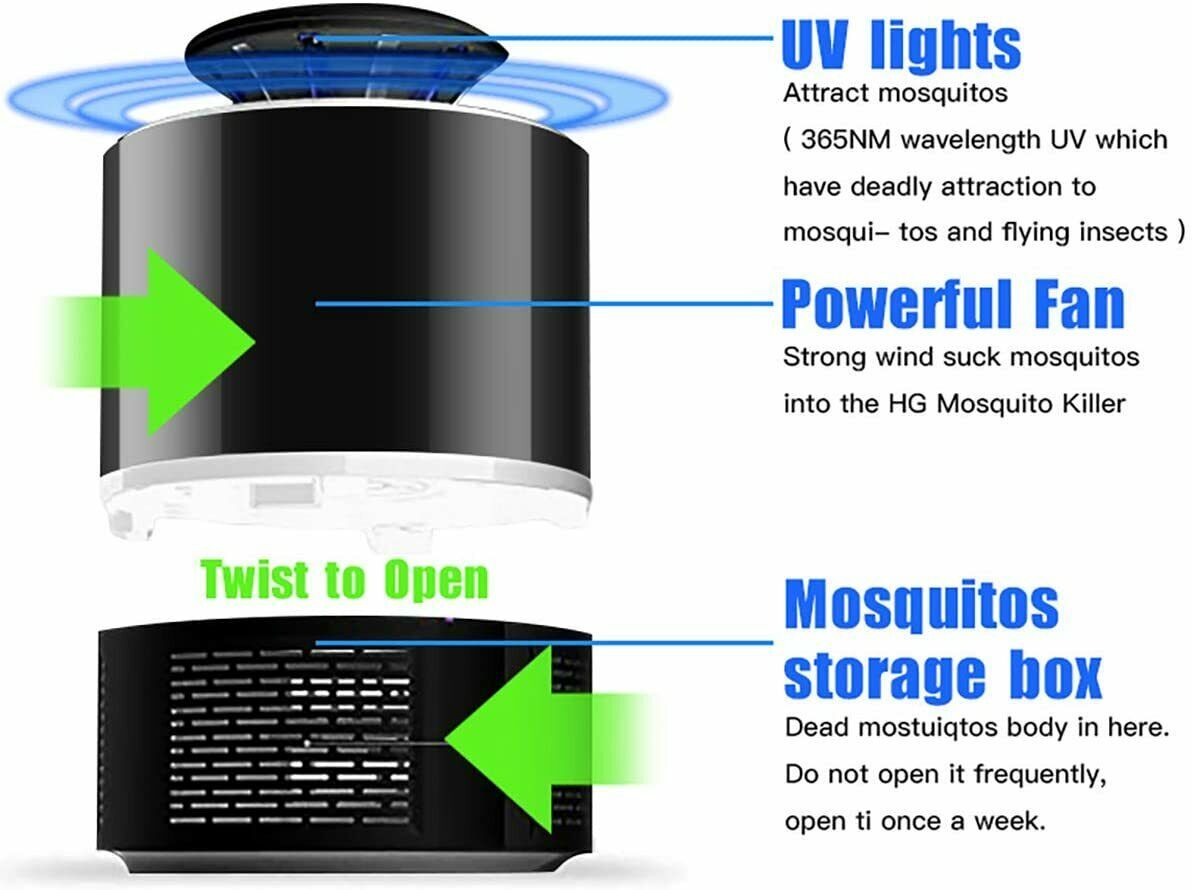 Lampe électrique anti-moustique UV, piège à insectes volants d'intérieur et d'extérieur, USB