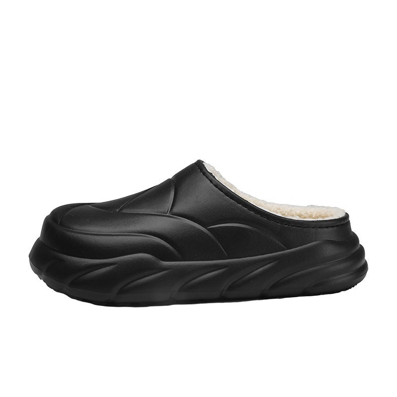 Women's Autumn And Winter Fleece-lined Warm Indoor Non Slip Cotton Slippers