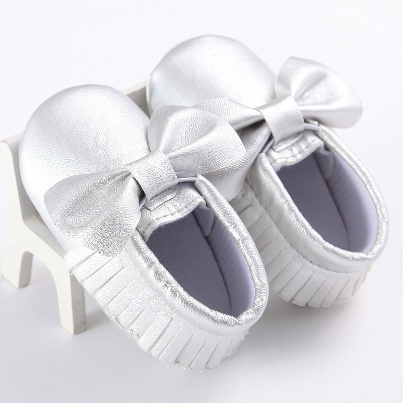 Printemps et automne nouveau 0-1 ans garçons et filles bébé chaussures gland Pu bas antidérapant décontracté bébé chaussures