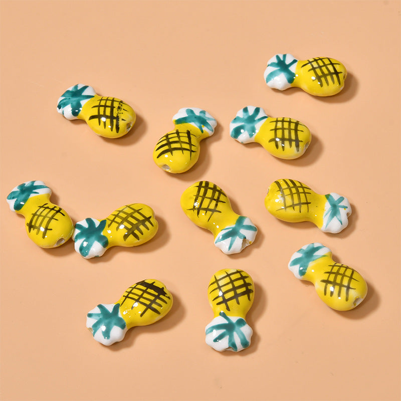 Fruit Pineapple Ceramic Beaded Diy Accessories Material