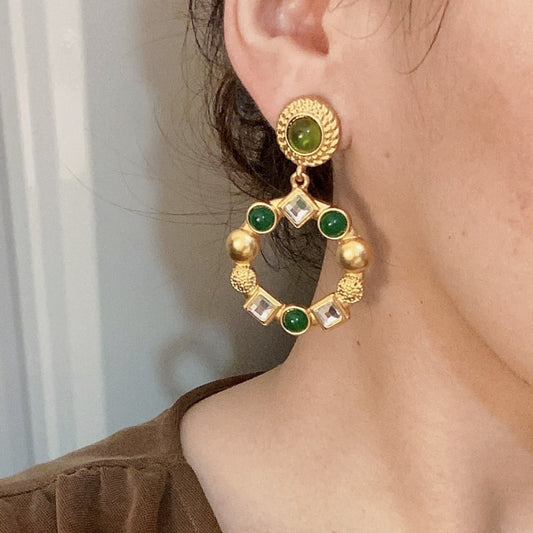 Boucle d'oreille en argent sterling à relief tridimensionnel