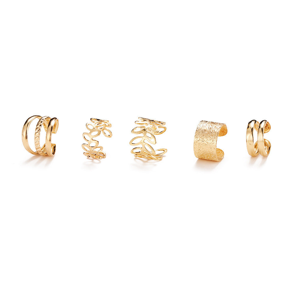 Ensemble créatif simple de cinq clips d'oreille non percés