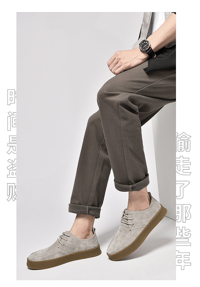 Chaussures plates décontractées et intelligentes pour hommes, à lacets en cuir mat, nouvelle collection printemps