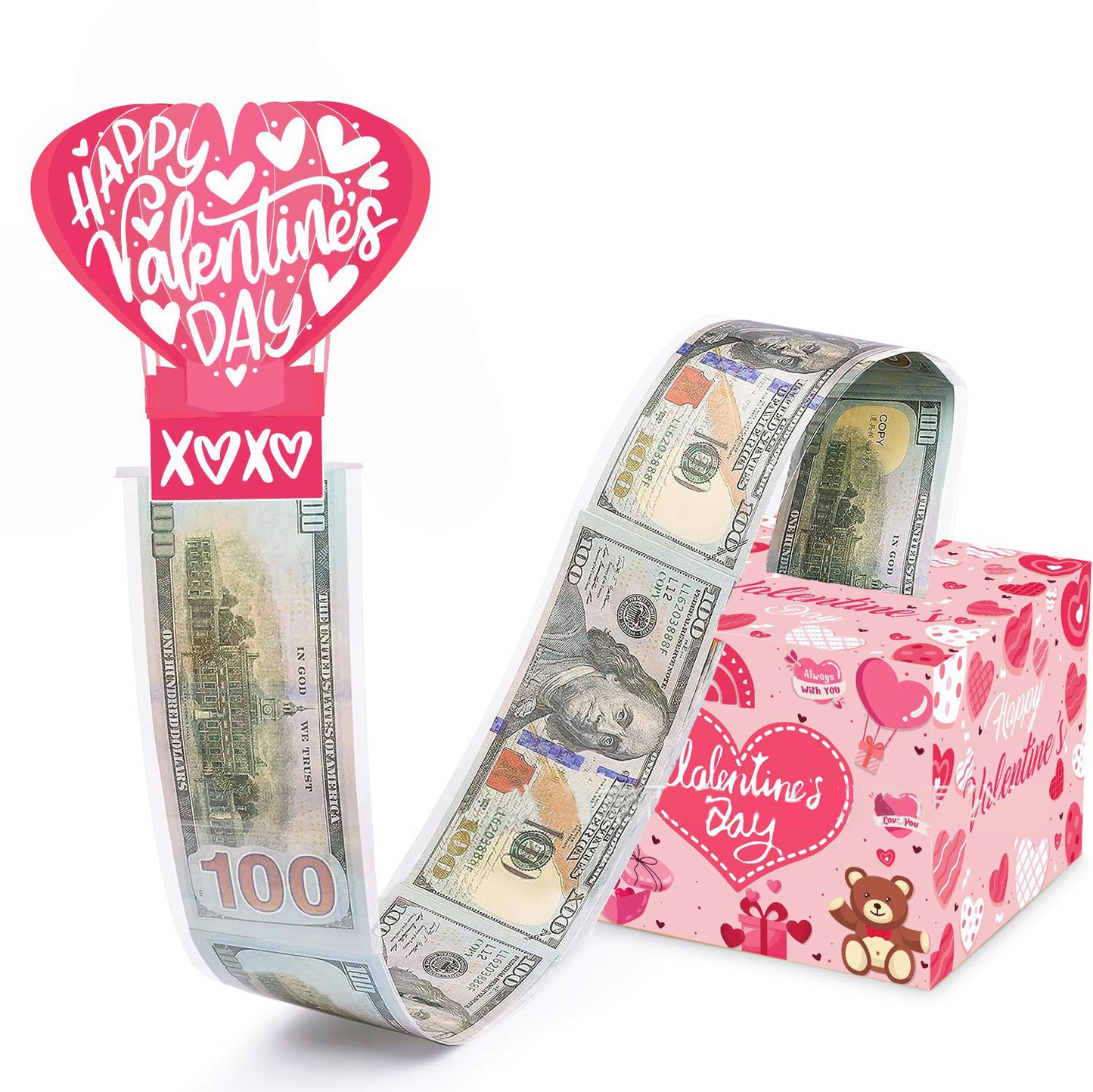 Boîte Surprise pour la saint-valentin, cadeau Explosion, création de l'enveloppe la plus interactive, rebond créatif, boîte à monnaie en papier pliable, bricolage