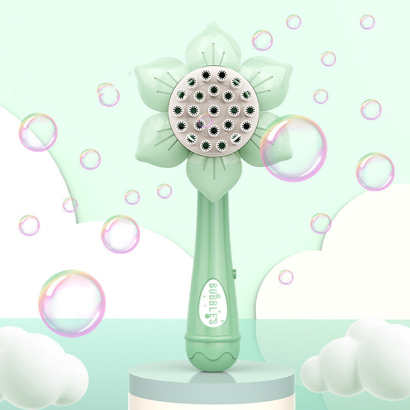 Machine à bulles en forme de tournesol, jouet Portable, baguette à bulles, souffleur de bulles électrique, jouet d'extérieur