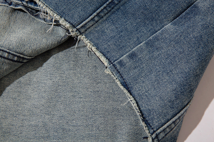 American Street Retro Ripped Denim Jacket