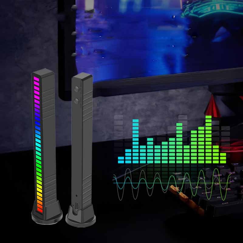 Tira de luces LED con Control de sonido, luz de ritmo, música, atmósfera, tubo colorido RGB, lámpara USB de ahorro de energía, luz ambiental