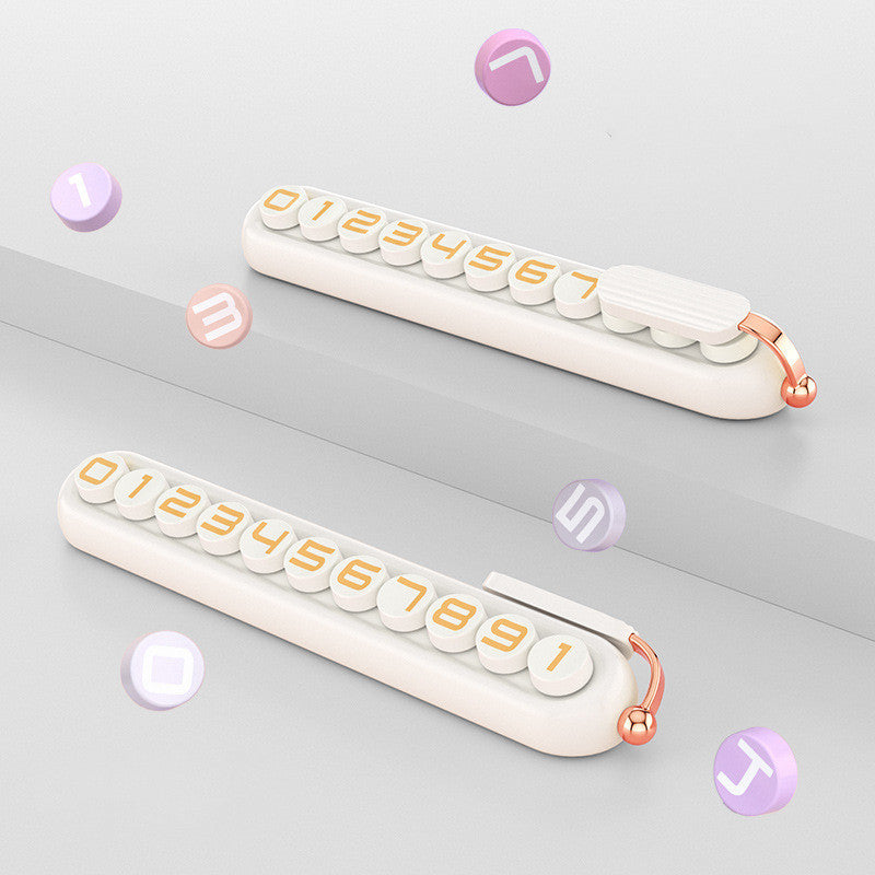 Tarjeta de número de teléfono móvil para mujer, placa de número de estacionamiento temporal, adornos bonitos