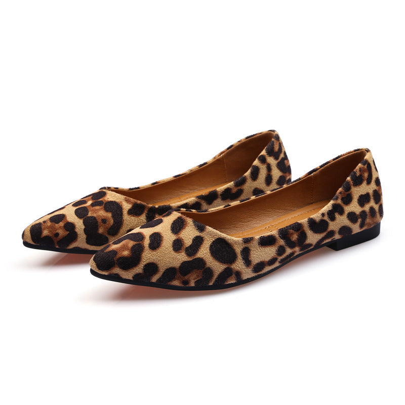 Chaussures à semelle souple et pointues, Vintage, imprimé léopard, à la mode, assorties avec tout, pour femmes