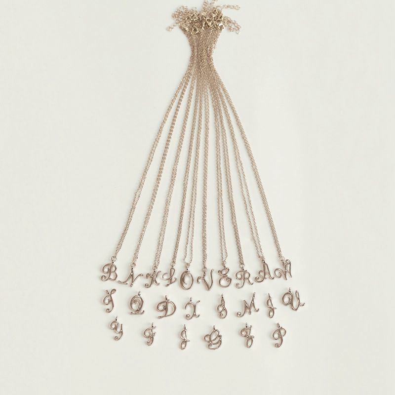 Ornament 26 Letter Necklace Simple Fashion Character Capital English Pendant Special-interest Design Clavicle Chain