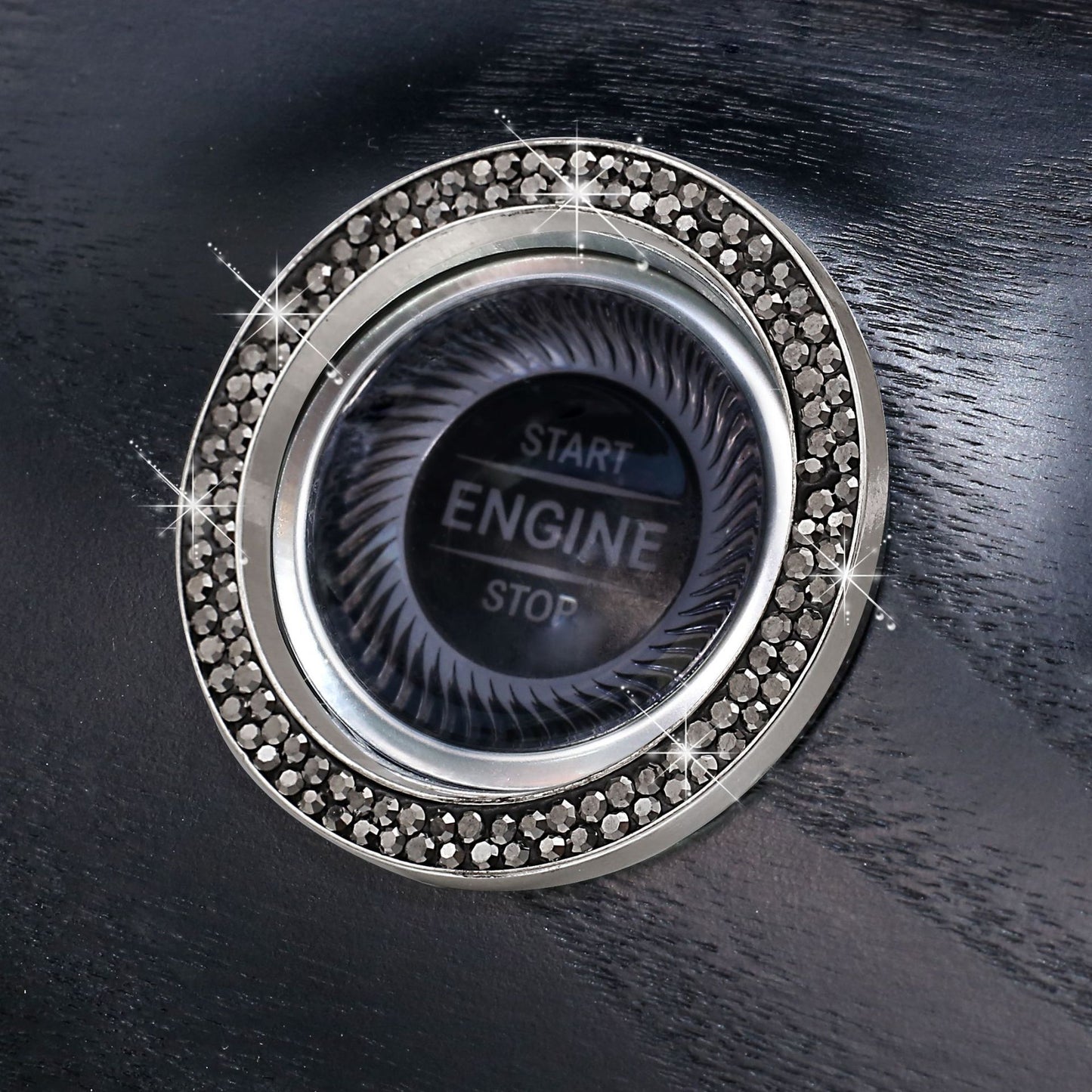 Diamond-encrusted Car One-button Start Decorative Ring  Stickers Women