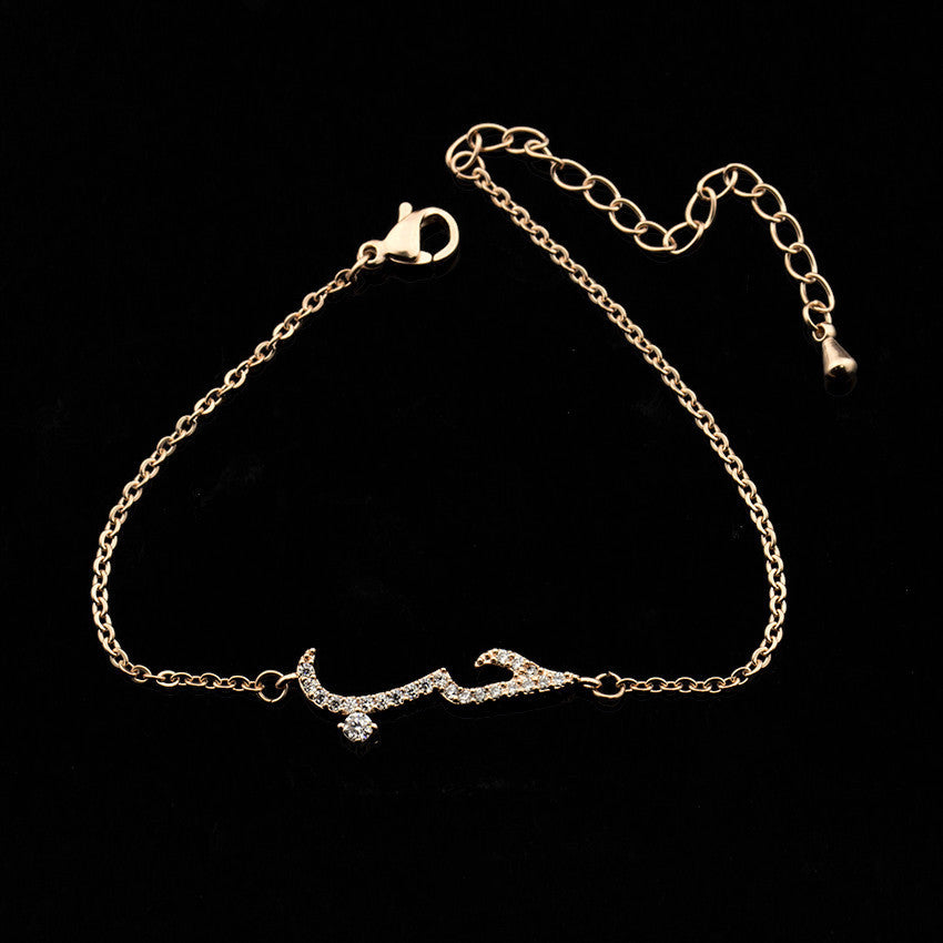 Collier de déclaration d'amour arabe en or Rose, bijoux en Zircon