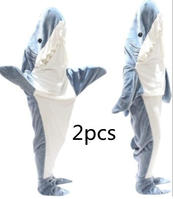 Accueil Sweat à capuche en flanelle douce avec couverture de requin