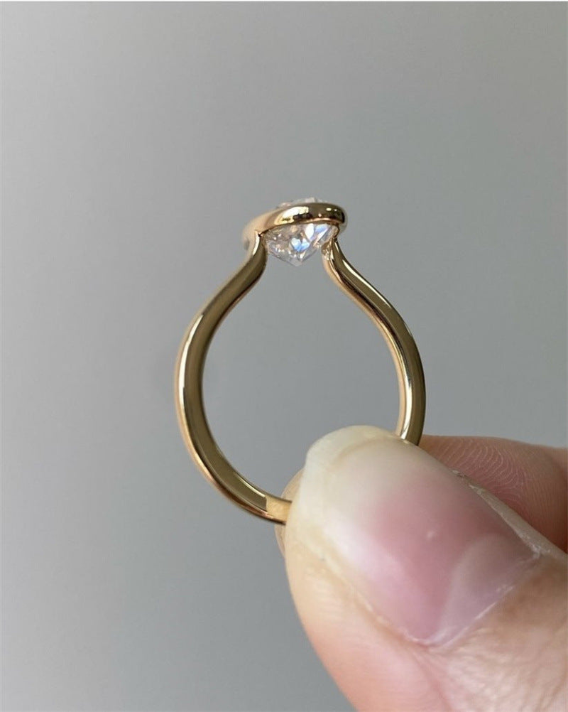 Anillo Ins femenino ligero lujo diseñador minoritario alto grado Simple