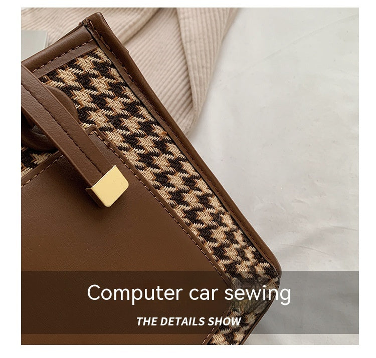 Sac de banlieue à carreaux de grande capacité pour femmes