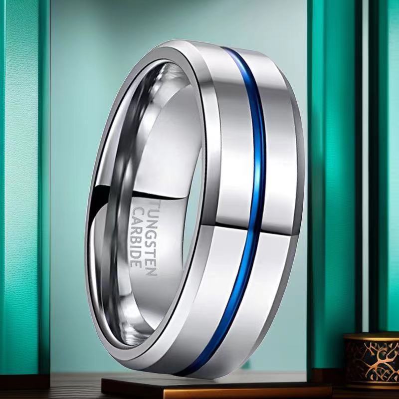 Anillo de acero inoxidable de moda para hombre que no se decolora