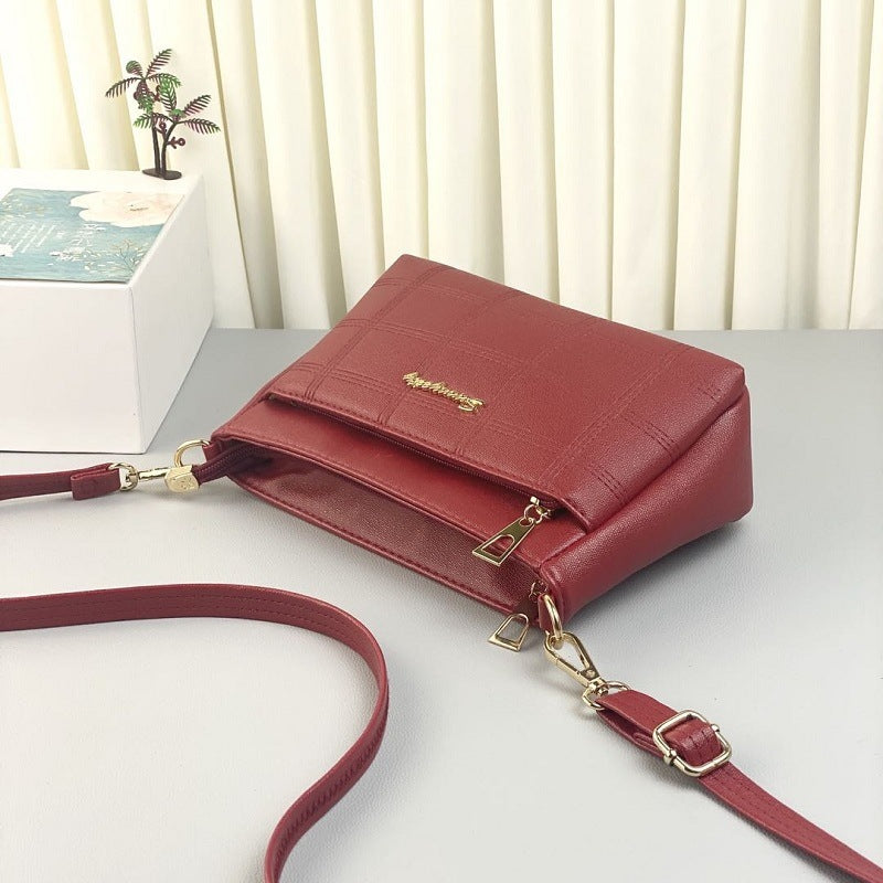 Sac messager à bandoulière pour maman d'âge moyen en losange à la mode