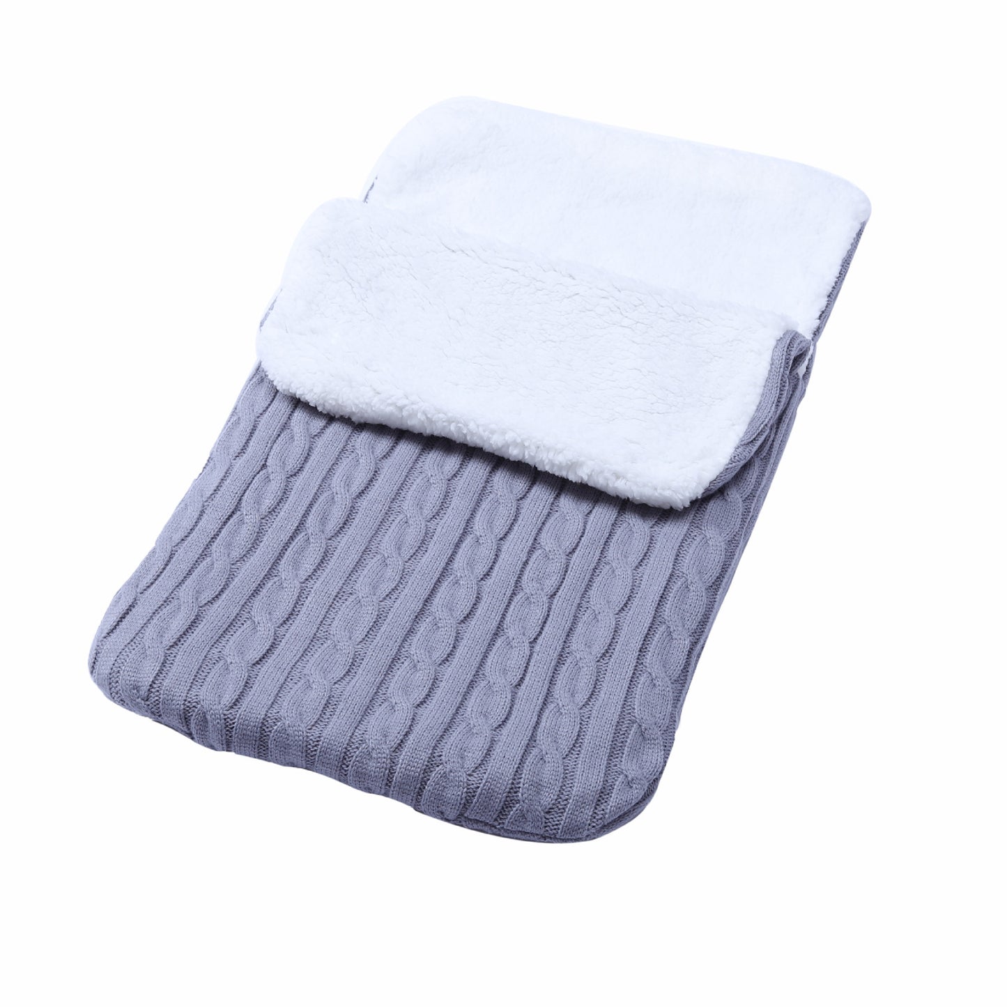 Sac de couchage épais pour bébé, doublure polaire, tricot chaud, poussette en laine