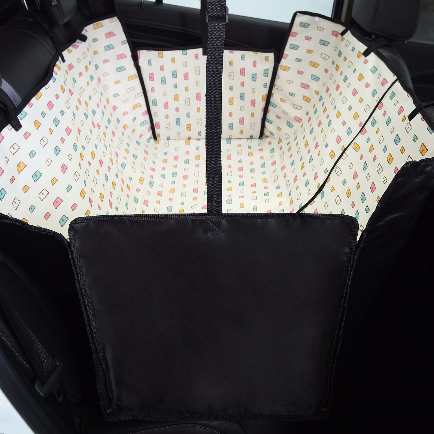 Tapis de voiture arrière simple imprimé à deux places pour voiture pour animaux de compagnie