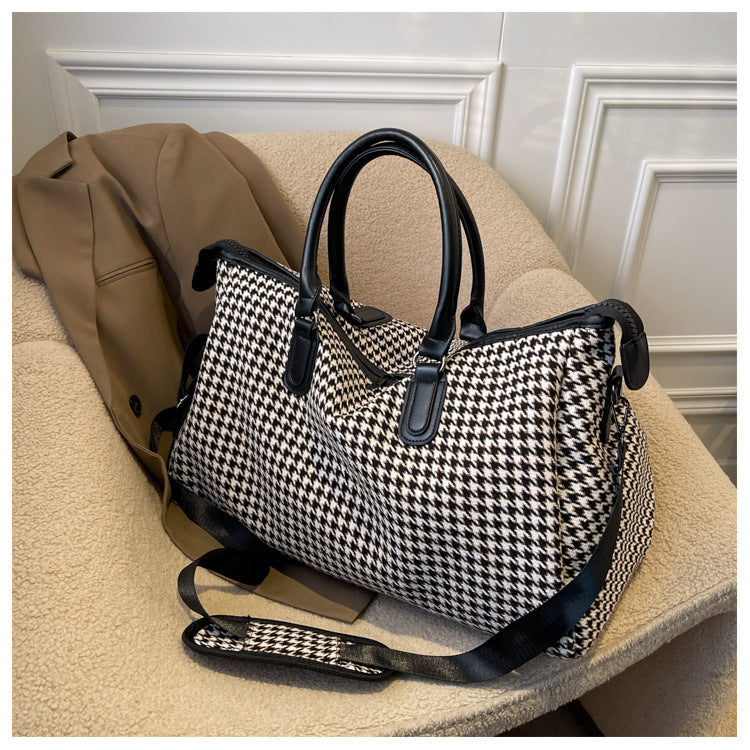 Sac à main de voyage à carreaux colorés de grande capacité pour femme