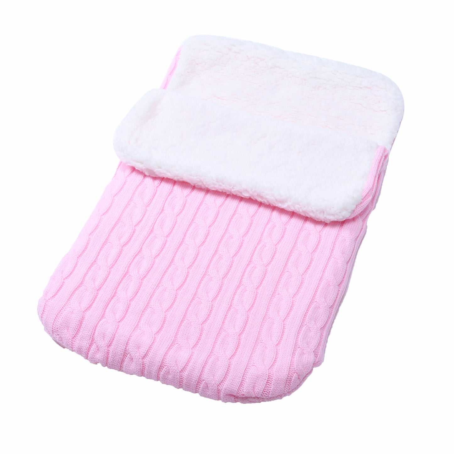 Sac de couchage épais pour bébé, doublure polaire, tricot chaud, poussette en laine