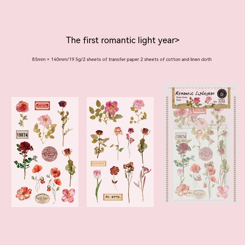 Pack de matériel d'autocollant de la série Huazhisen, étiquette forestière de style artistique