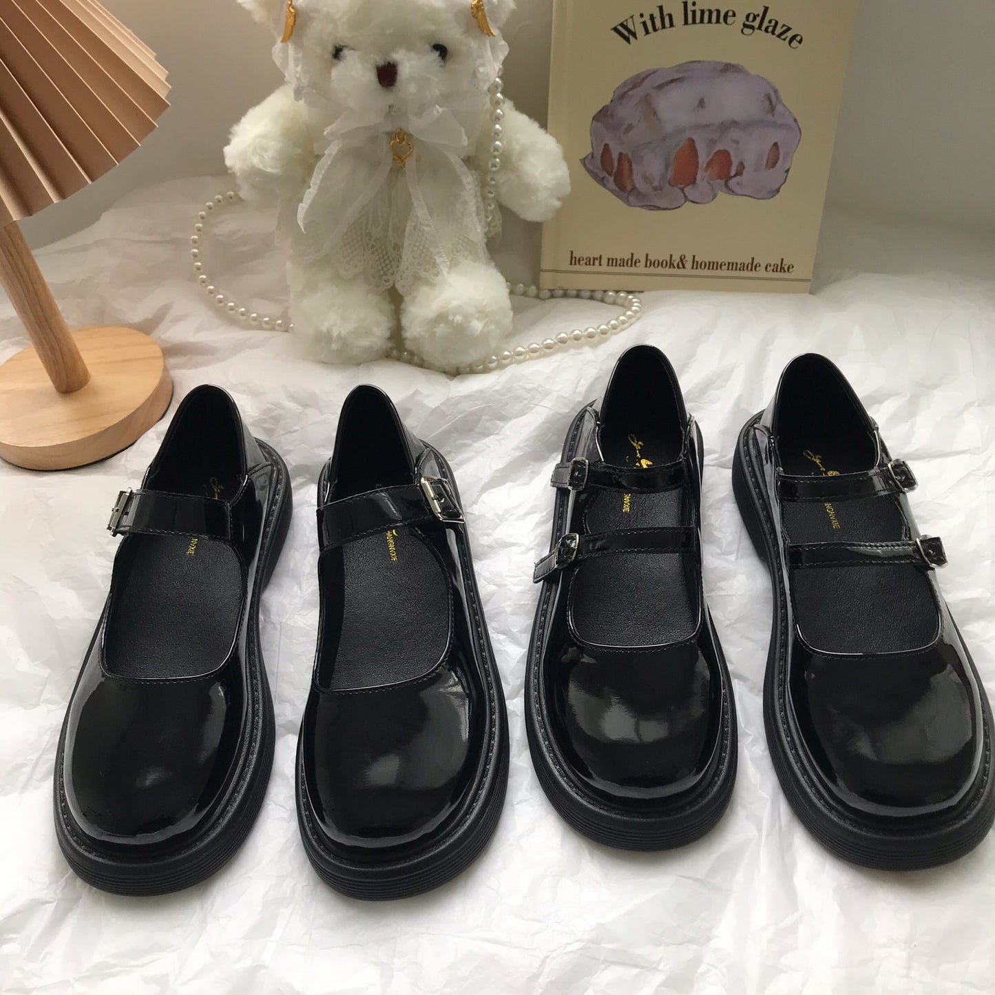 Petites chaussures en cuir noires de Style anglais rétro, ligne féerique féminine avec Mary Jane
