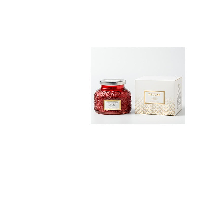 Bougie d'huile essentielle de sommeil d'intérieur sans fumée en acier inoxydable en verre de secours de tambour latéral avec couvercle bougie d'aromathérapie de chambre à coucher
