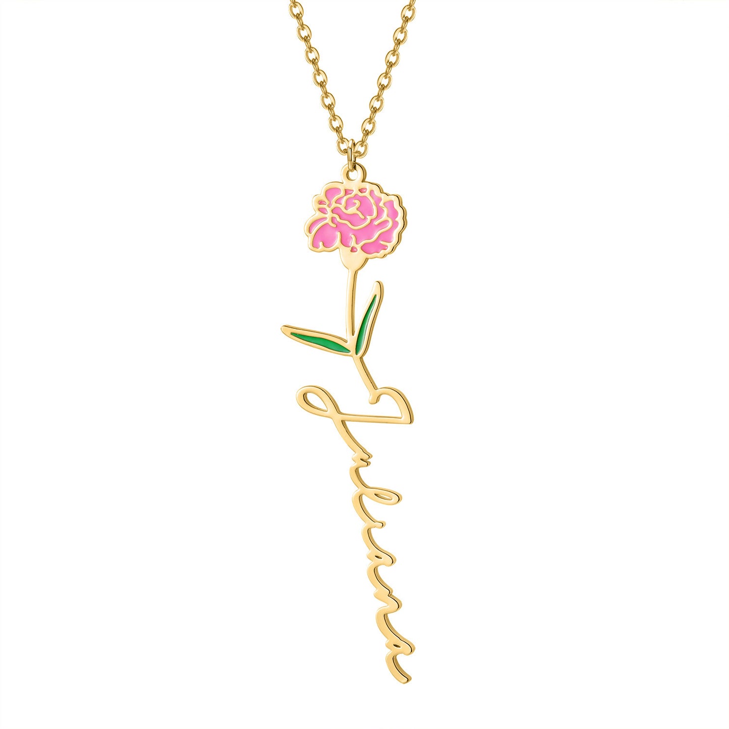 Collier en métal en acier inoxydable, couleur titane, fleur de décembre, bricolage