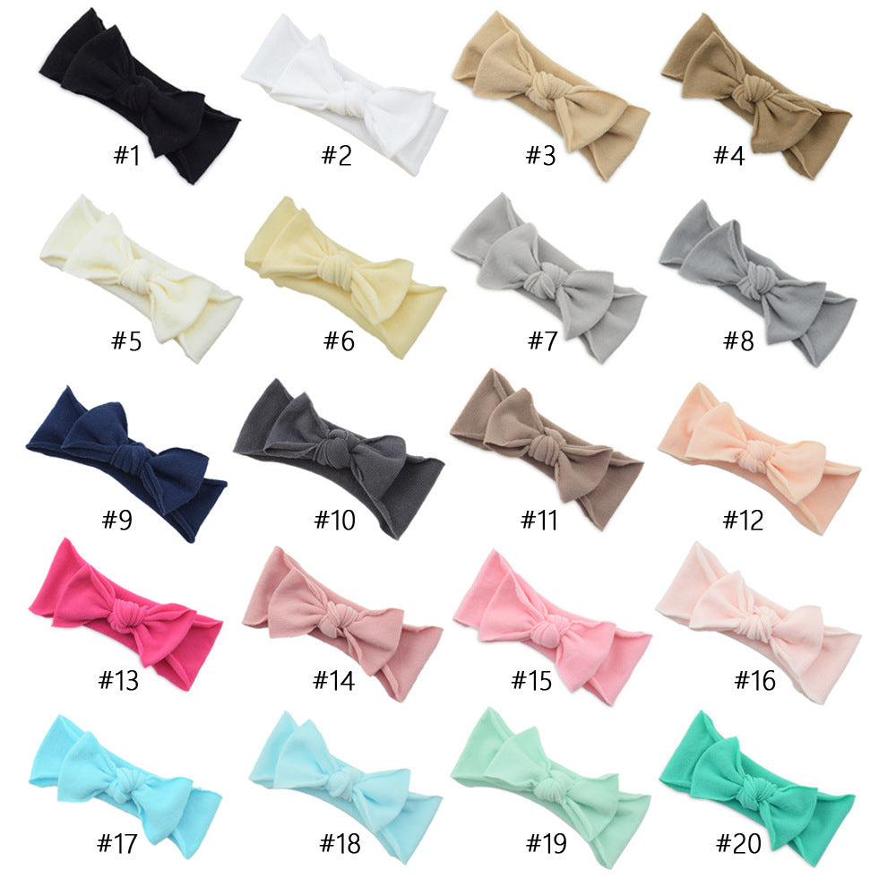 Accessoires pour cheveux de bébé, bandeau noué de couleur unie