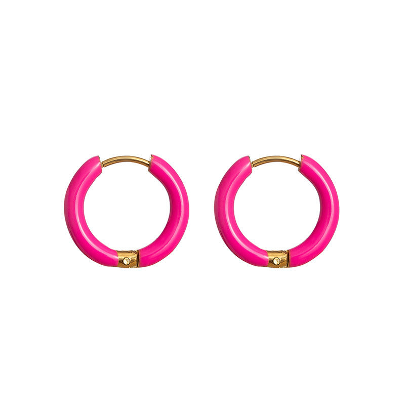 Collier d'huile coloré Clip d'oreille en acier inoxydable