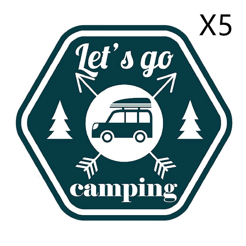 Autocollant de voiture drôle de Camping, dessin animé créatif moto réfrigérateur planche à roulettes