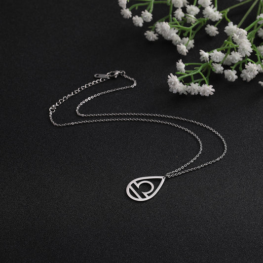 Style coréen Normcore goutte d'eau creux balance pendentif collier ne se décolore pas clavicule dame