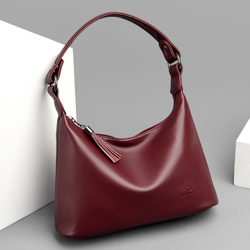 Bolso de hombro para axila de cuero PU suave texturizado