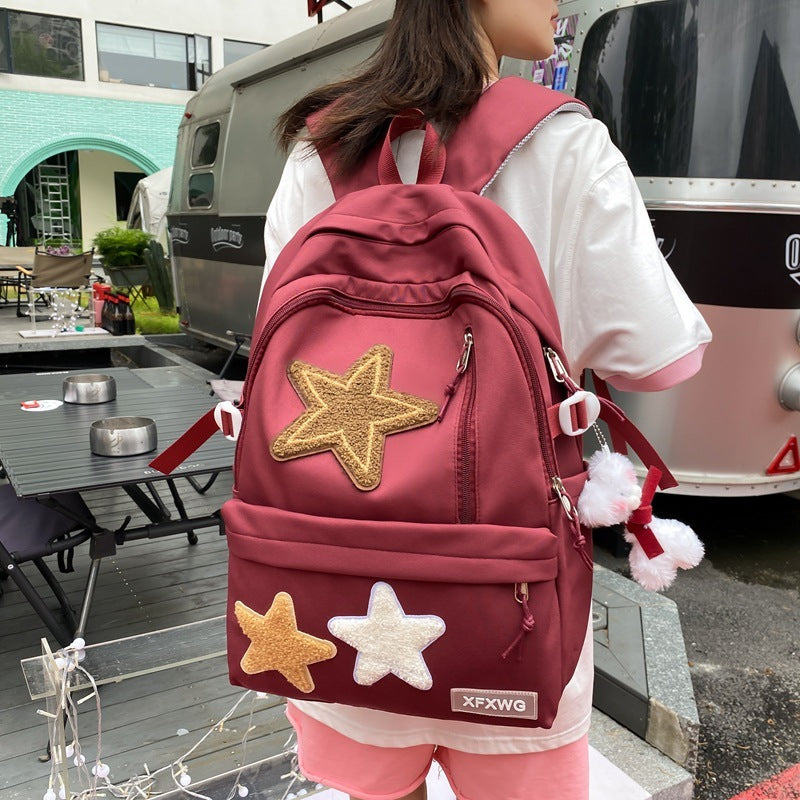 Sac à dos étoile en nylon assorti à la mode pour femmes