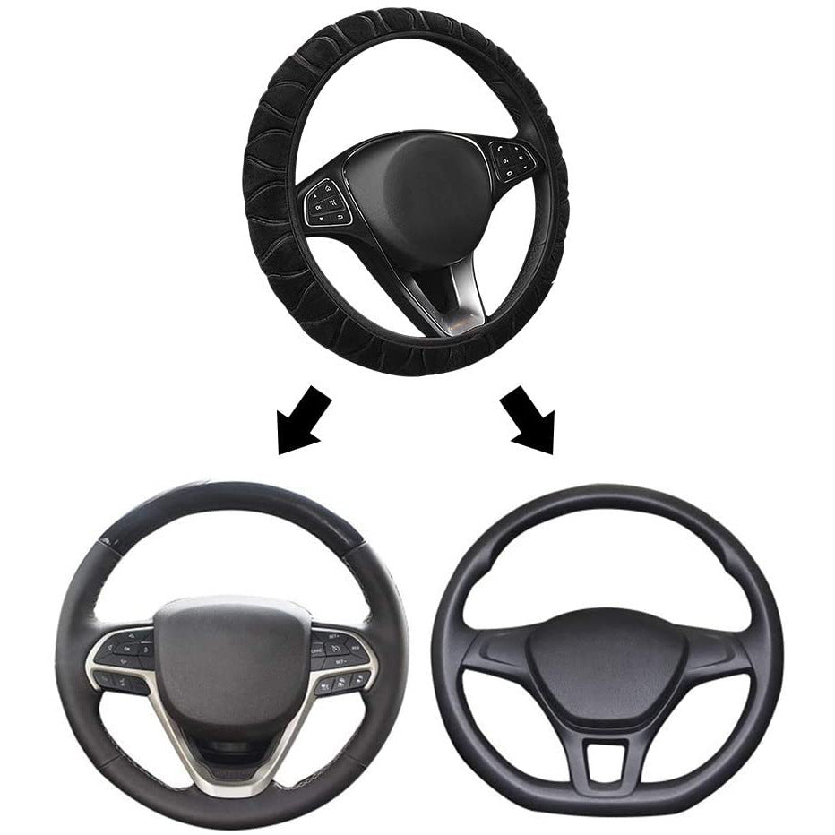 Winter Short Plush Warmth Steering Wheel Non Slip Cover