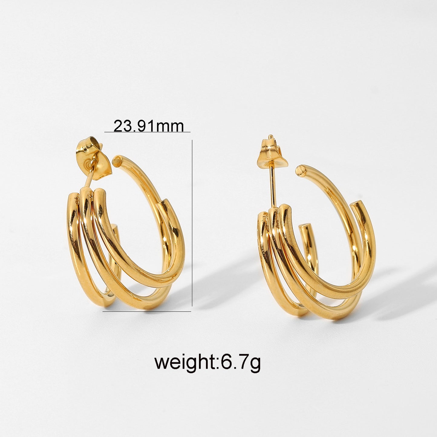 Boucles d'oreilles en forme d'anneau en acier inoxydable