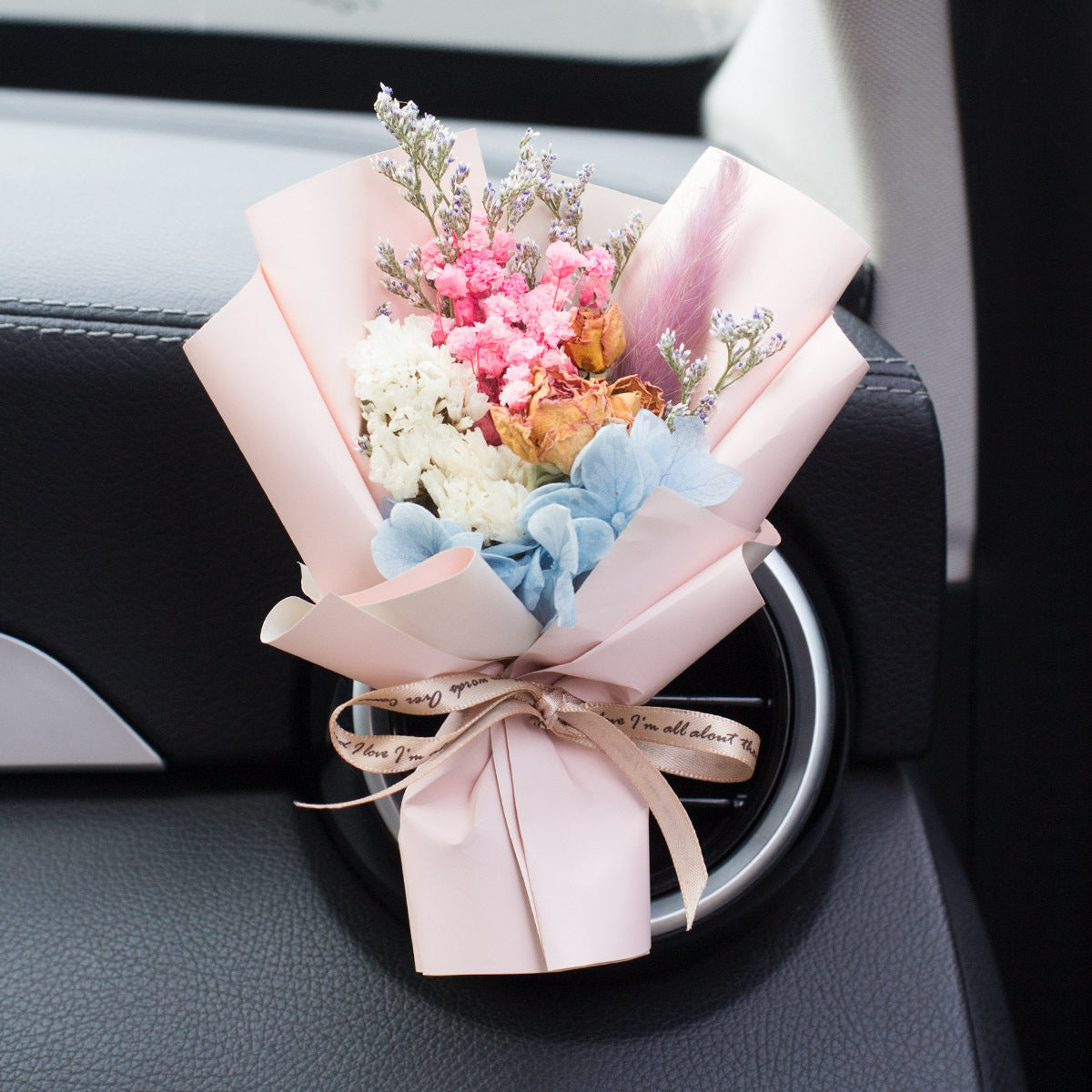Parfum de ventilation d'aromathérapie pour voiture, Bouquet séché éternel créatif fait à la main, ornement de roses