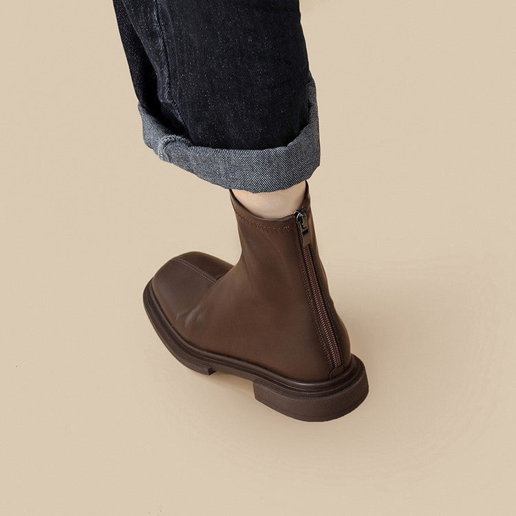 Botas Martin estilo británico retro con punta cuadrada para mujer