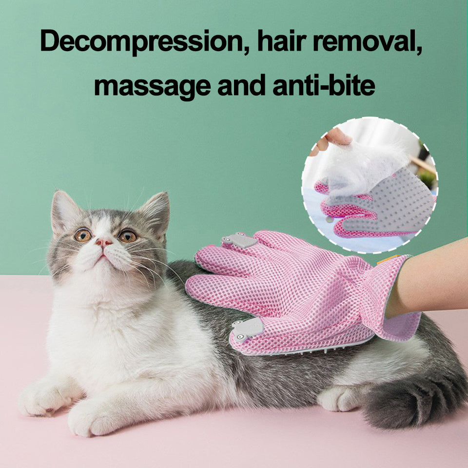 Guante para mascotas Guante de aseo para gatos Guantes para cepillo para quitar el pelo de gato Pelo flotante para gatos Cepillo para quitar el pelo de mascotas Baño para perros Peine de masaje Guantes de depilación de silicona