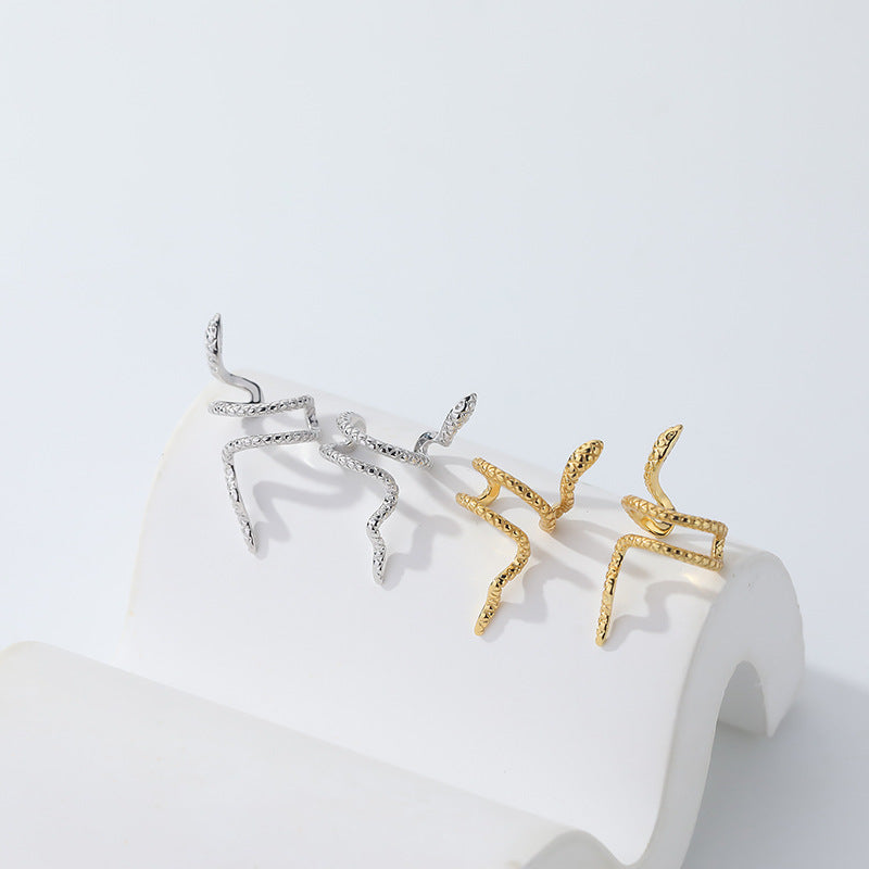 925 Sterling Silver Snake Ear Clip Niche Normcore Bag