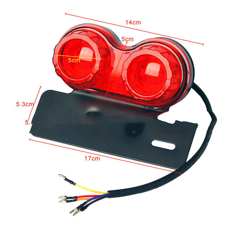 Luz trasera LED modificada para motocicleta, luz de freno, señal de giro, luz trasera, doble cabezal