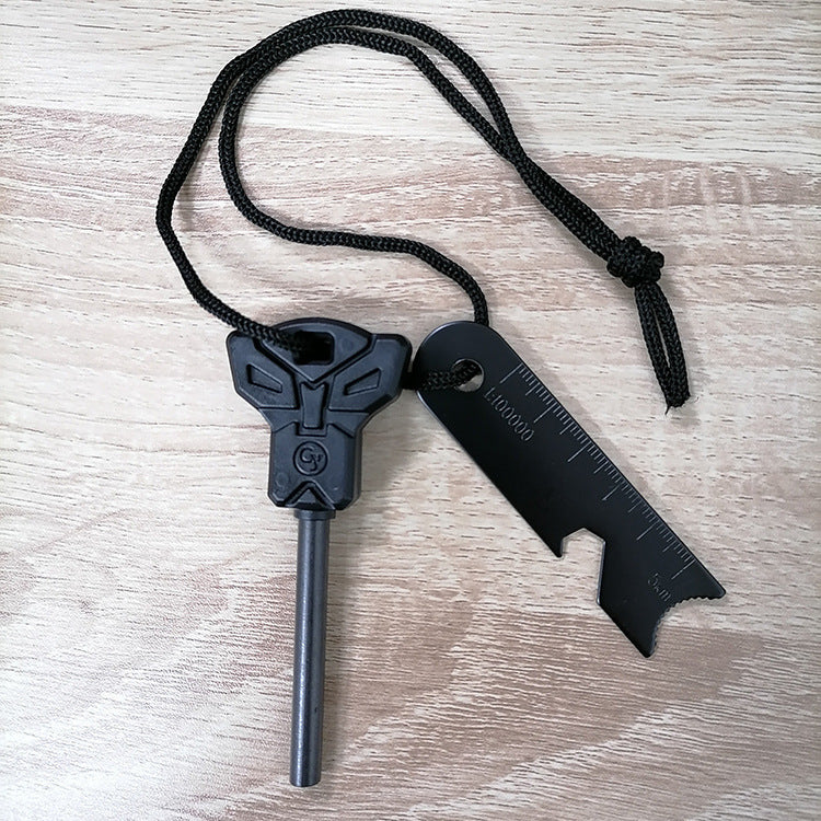 Varilla de fuego multifuncional de pedernal sólido grande para supervivencia al aire libre, arma de fuego con varilla de magnesio