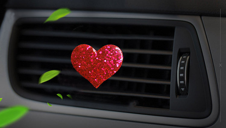Shiny Love Car Air Outlet Perfume Clip Creative Resin Heart-shaped Wedding Decoration Car Air Outlet Perfume Clip