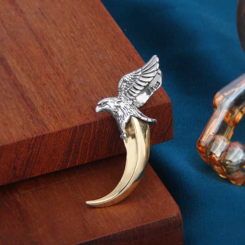 S925 Sterling Silver Eagle Claw Pendant Punk